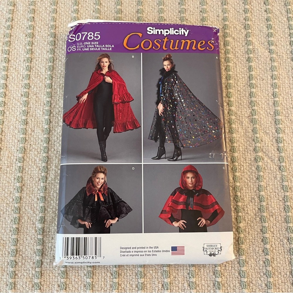 NEW - Simplicity Costumes - Capes - Halloween - S0785 - Pattern